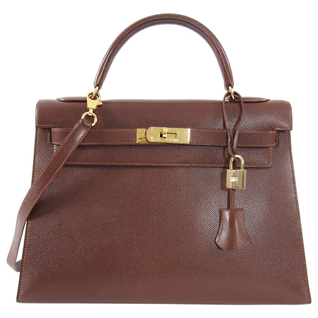 Hermes Vintage 1992 Kelly 32 Sellier Courchevel Leather GHW.  