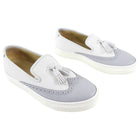 Hermes Grey and White Tassel Flat Slip on Sneakers - USA 6