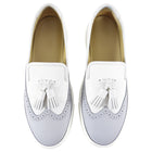 Hermes Grey and White Tassel Flat Slip on Sneakers - USA 6