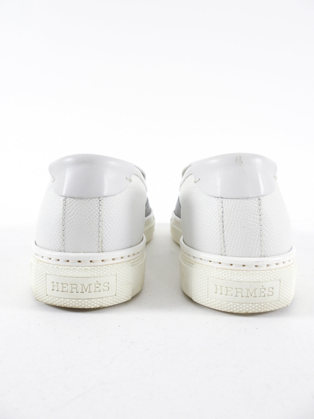 Hermes Grey and White Tassel Flat Slip on Sneakers - USA 6