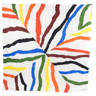 Hermes White and Multi Color Abstract Silk Scarf