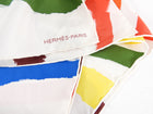 Hermes White and Multi Color Abstract Silk Scarf
