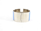 Hermes Blue and Ivory Enamel XL H Cuff Bracelet