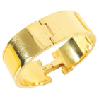Hermes Mustard Yellow and Gold Clic H Wide Bracelet