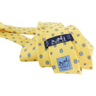 Hermes Yellow and Blue Horsebit Pattern Silk Tie 5361 0A