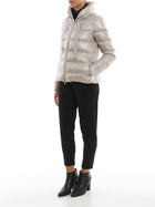 Herno Short Light Pearl Grey Puffer Coat with Wool Back - IT42 / 6