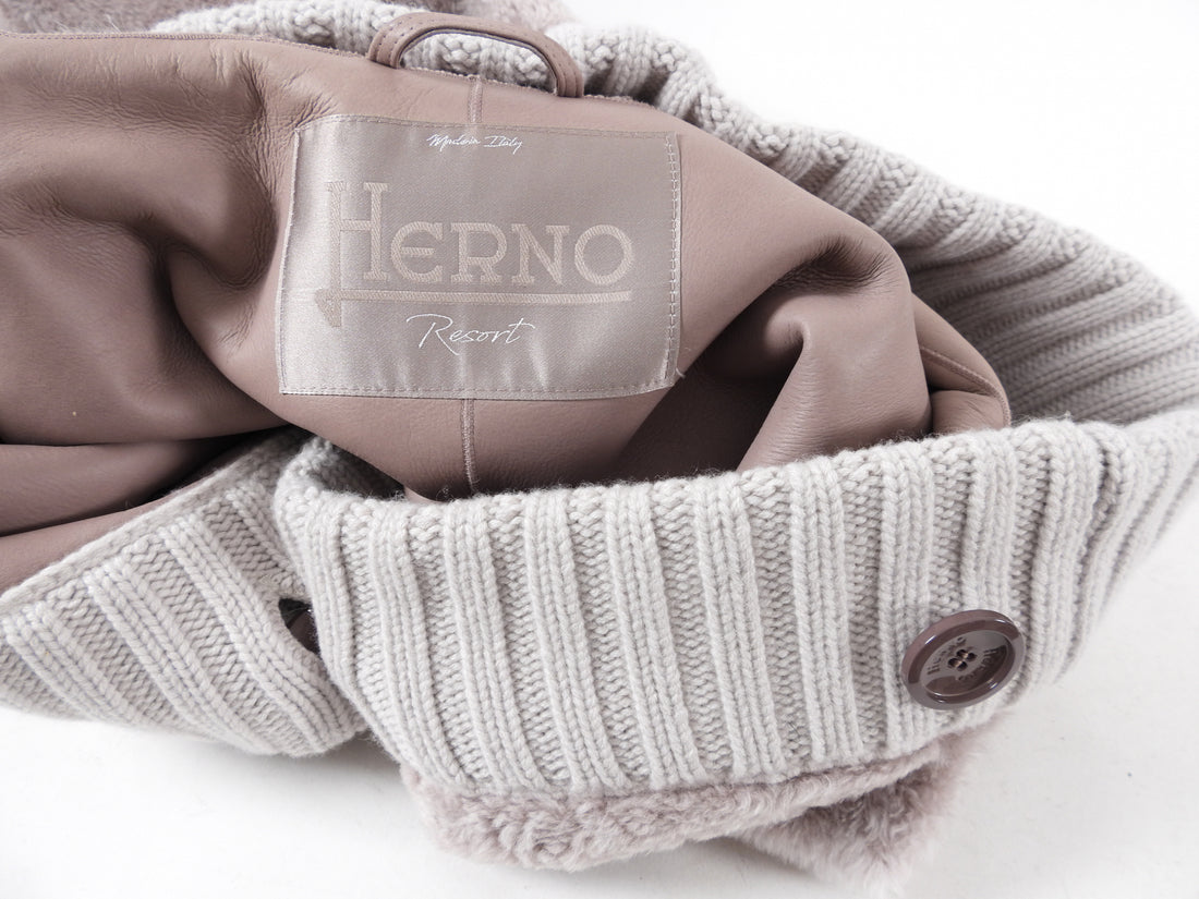 Herno Resort Limited Edition Shearling Knit Coat - S