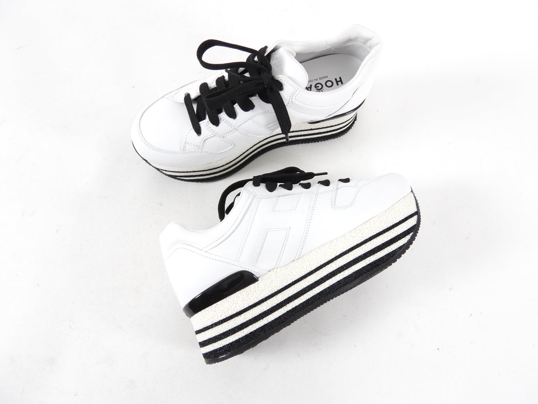 Hogan Maxi Platform Black and White Sneakers 36.5 6.5