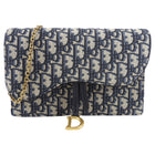 Dior Blue Oblique Saddle Pouch Crossbody Bag