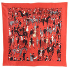 Hermes Red Silk Paddock 90cm Scarf by Jean-Louis Clerc