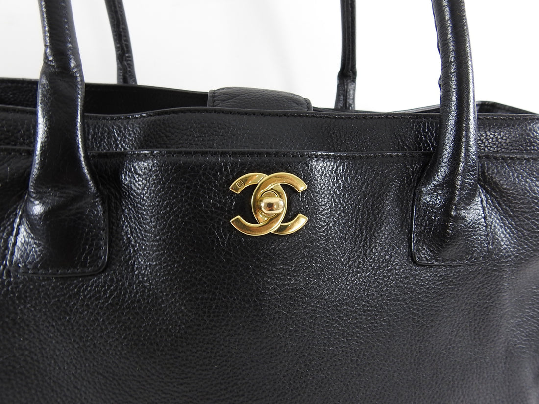Chanel Black Pebbled Leather Executive Cerf XL Tote Bag - Yoogi's