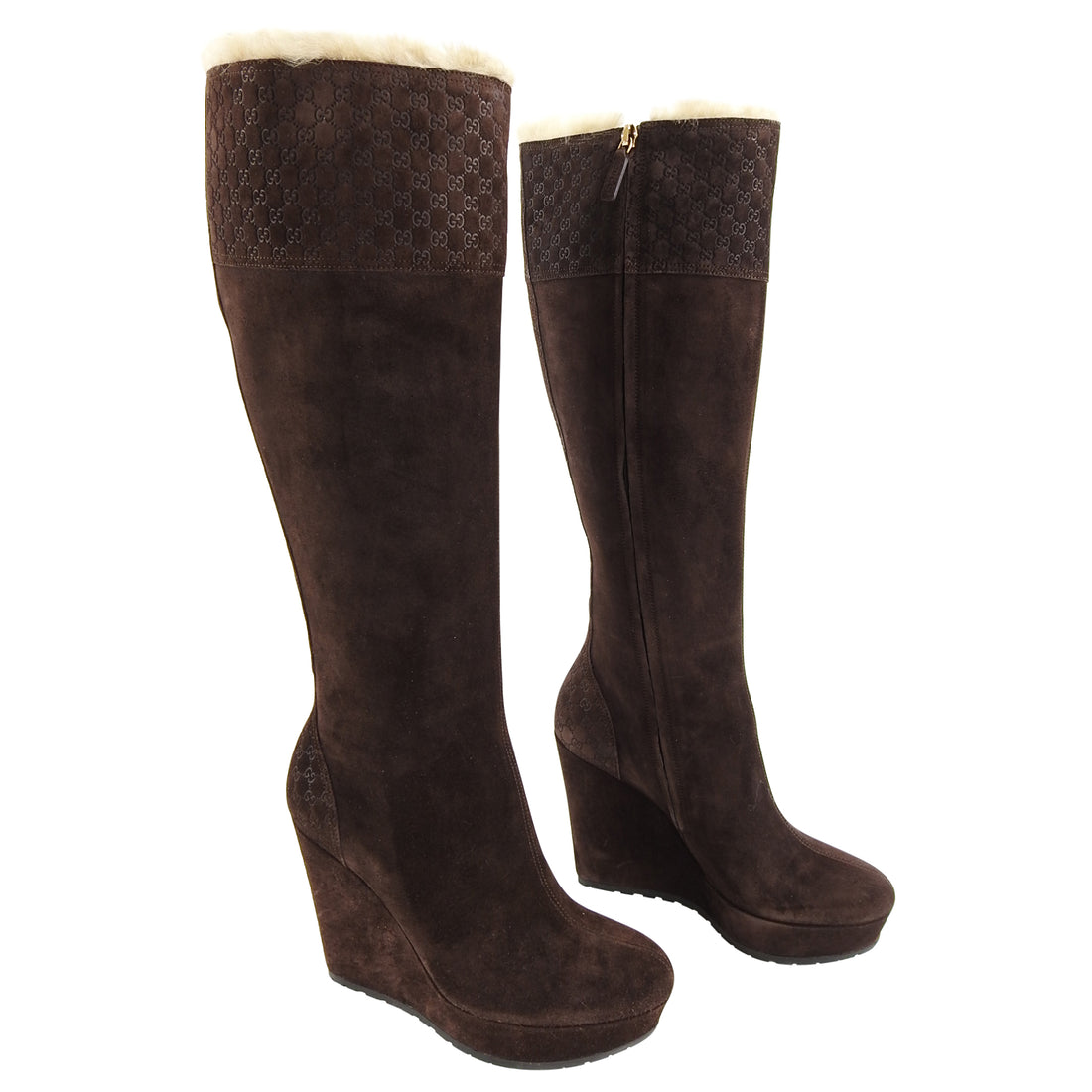 Gucci suede wedge boots Clearance