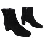 Prada Black Suede Block Heel Ankle Boots - 39.5