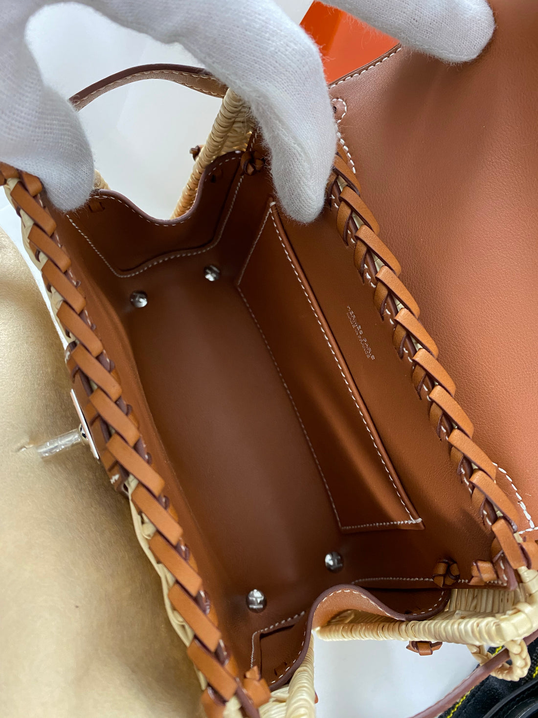 Hermes Blanc White Picnic Mini Kelly Bag Handbag Wicker – MAISON