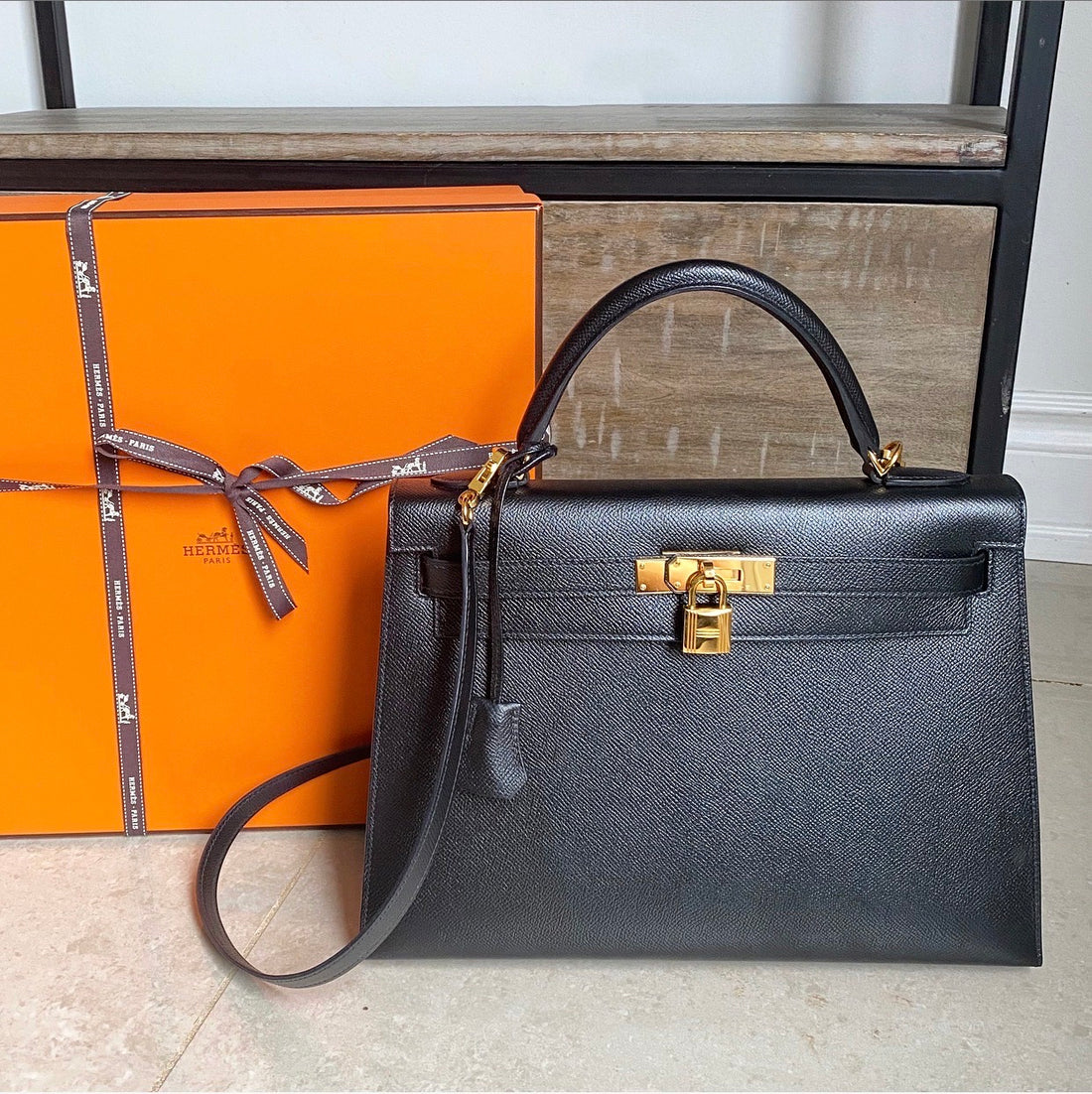 HERMES Bag Haul/Reveal* - HERMES 32cm 'Craie' Epsom Leather Kelly Bag With  Gold Hardware 