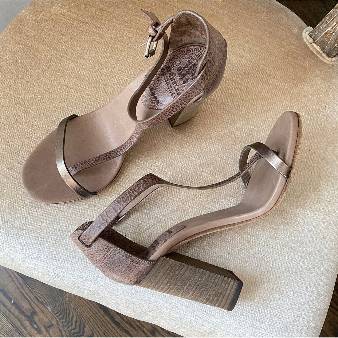 Brown chunky outlet sandal heels