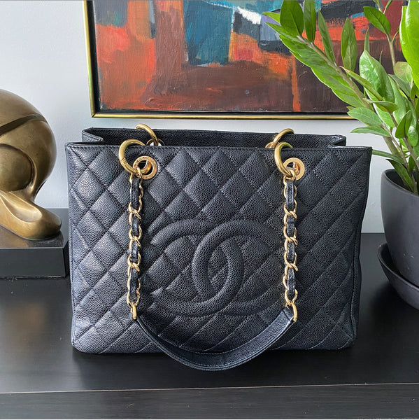 chanel caviar quilted grand shopping tote