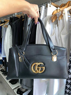 Gucci Black Arli Handle Large GG Shoulder Bag