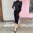 Isabel Marant Black Puff Sleeve Ruched Tizy Dress - FR38 / 6