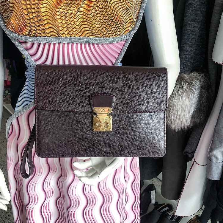 Serviette Kourad Taiga Leather Briefcase Bag – Poshbag Boutique