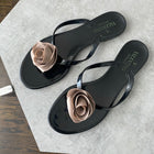 Valentino Black Jelly Rose Flip Flop Sandals - USA 8