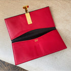 Gucci Vintage 1970's Black and Red Leather Slim Wallet