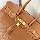Hermes Gold Birkin 35 Taurillon Clemence Leather with Gold Hardware