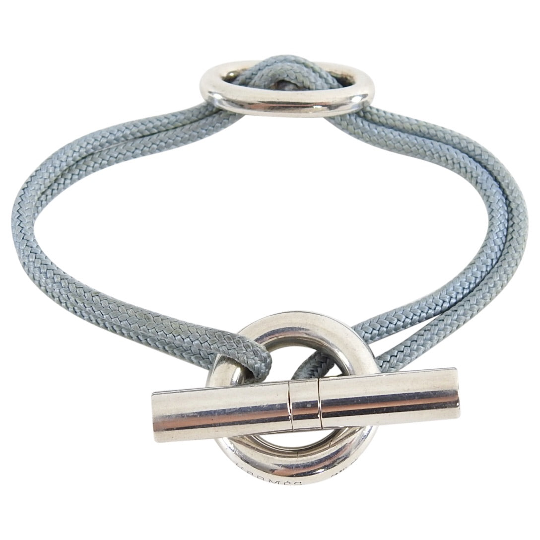 Hermes Sterling Silver Chaine D'ancre Toggle Cord Bracelet