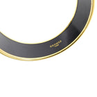 Hermes Blue Geo Gold Printed Enamel Wide Bangle Bracelet