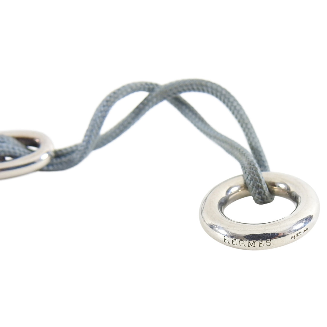 Hermes Sterling Silver Chaine D'ancre Toggle Cord Bracelet