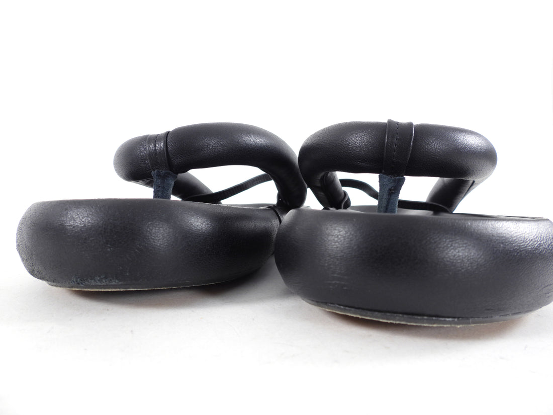 Isabel Marant Black Leather Puff Sandals - 41