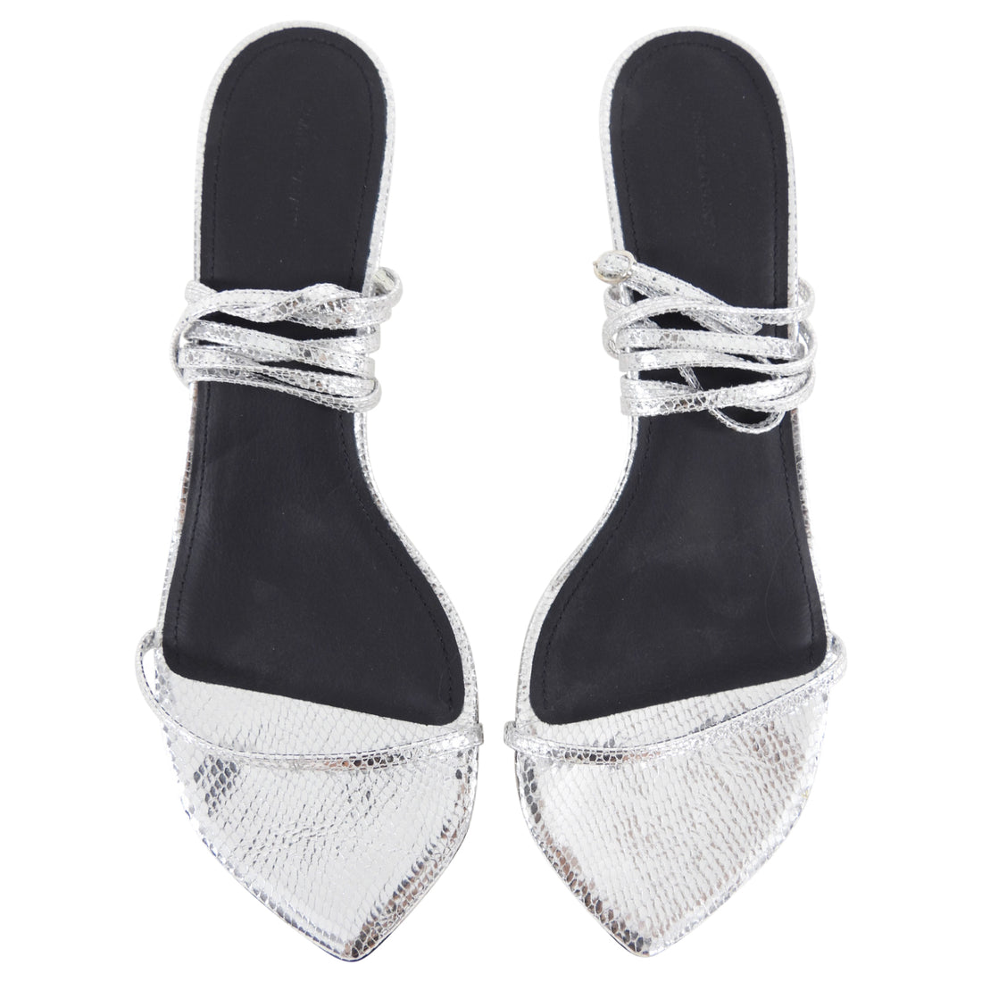Isabel Marant Silver Metallic Leather Strappy Sandals - 40