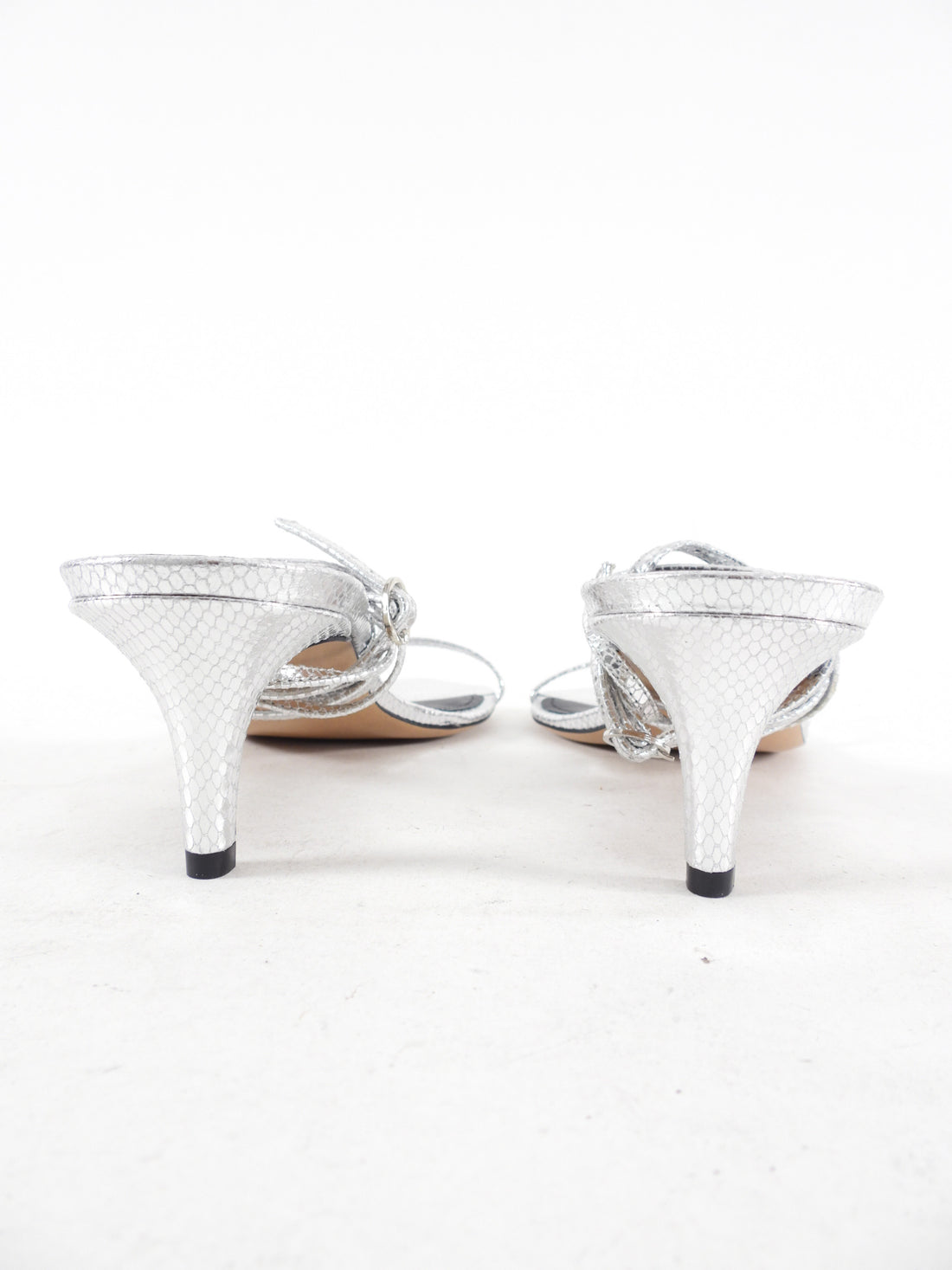 Isabel Marant Silver Metallic Leather Strappy Sandals - 40