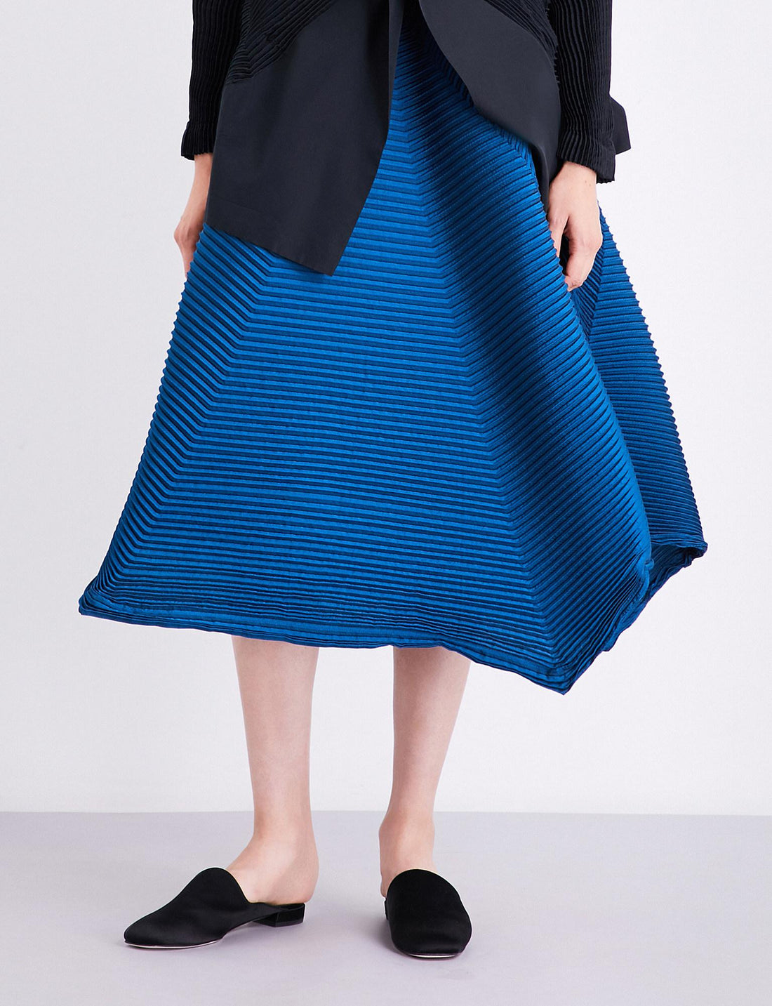 Issey Miyake Blue Polygon Pleat Architectural Avant Garde Skirt - S / M