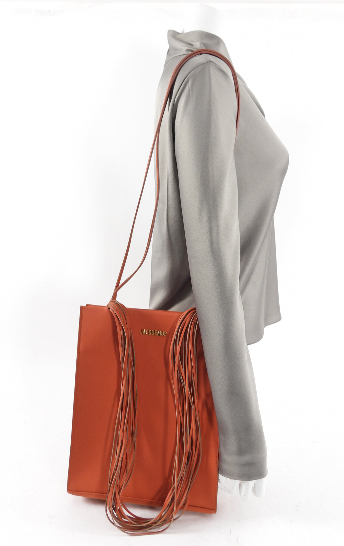 Jacquemus A4 Orange Vertical Shoulder Tote Bag