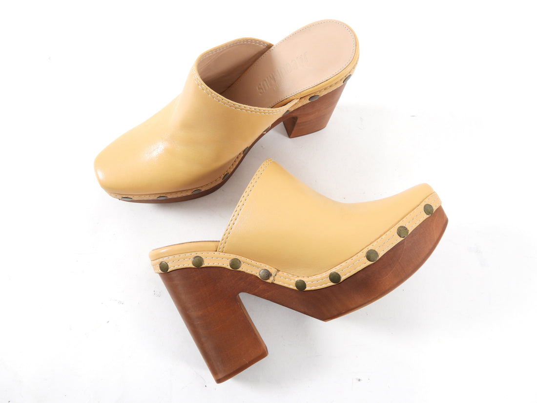 Jacquemus Tan and Wood Platform Clog Shoes - USA 8