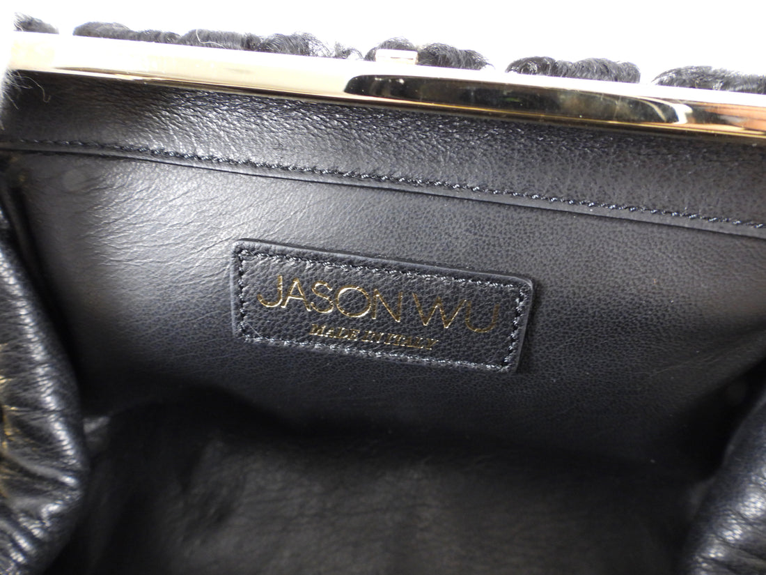 Jason Wu Black Curly Lamb Christie Box Bag
