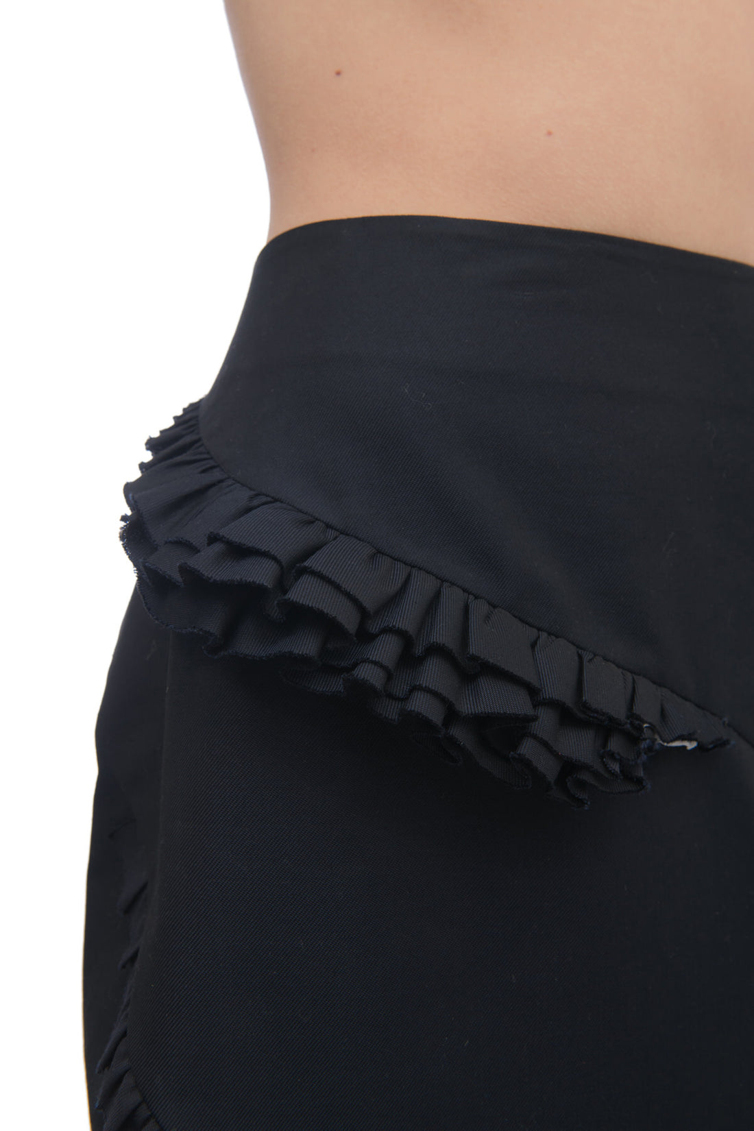 Jil Sander Acacia Navy Ruffled Pencil Skirt