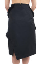 Jil Sander Acacia Navy Ruffled Pencil Skirt