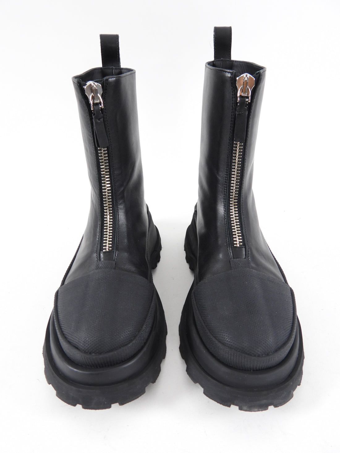 Jil Sander Black Chunky Zip Ankle Boot - 37 / 7