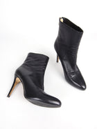 Jimmy Choo Black Leather Heel Ankle Boots - 39.5