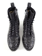 Jimmy Choo Black and Silver Star Stud Ankle Boots - 37