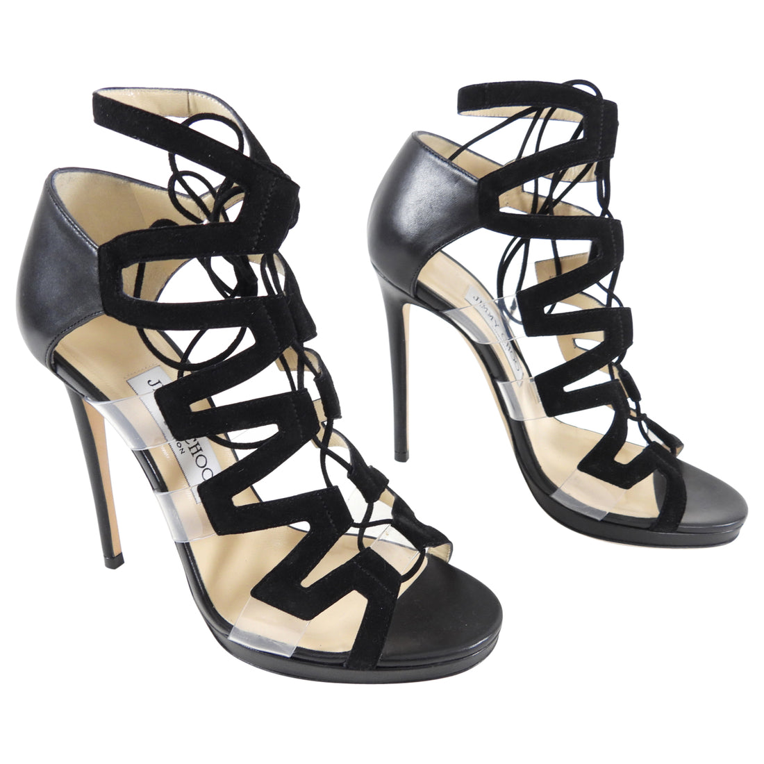 Black Gladiator Heels Glitter Multi Buckles Stiletto Heel Sandals|FSJshoes