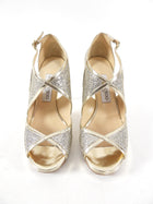 Jimmy Choo Gold and Silver Sparkle Heels - 37