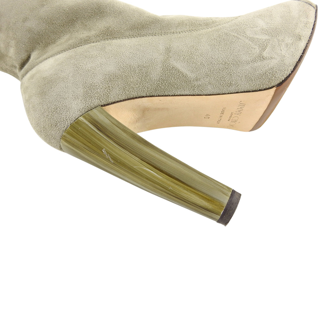 Jimmy Choo Open Toe Maja Suede Ankle Boots with Marbled Heels - 40