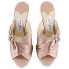 Jimmy Choo Antique Rose Pink Satin Bow Keely 100 Mules - 40