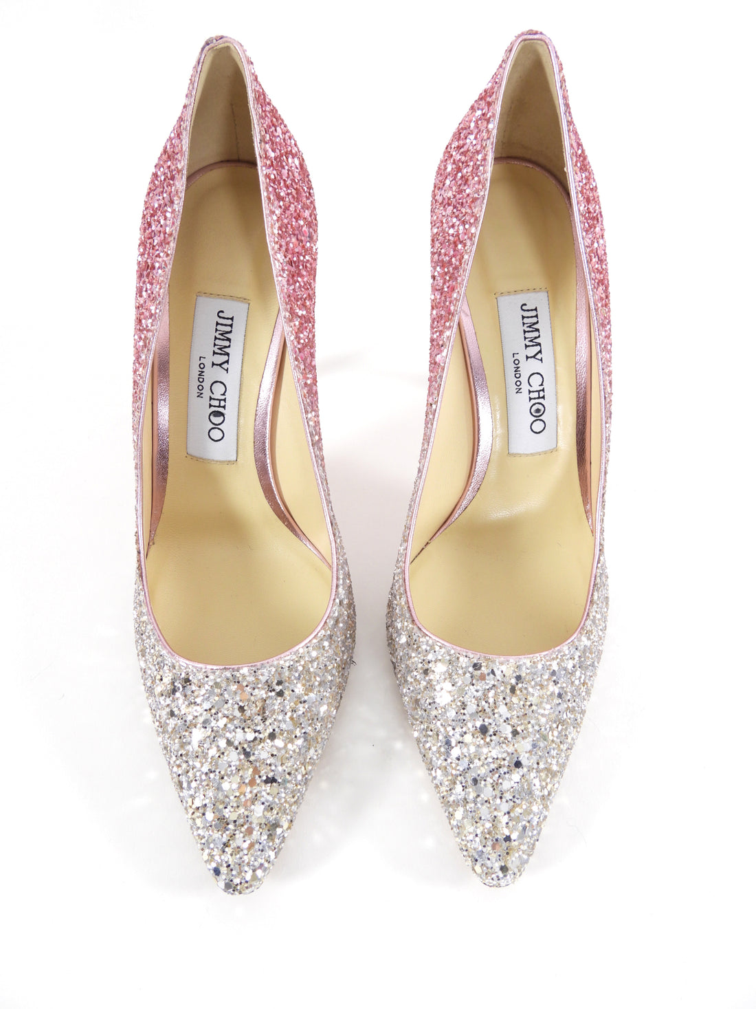 Jimmy Pink and Silver Ombre Glitter Pumps - 36.5