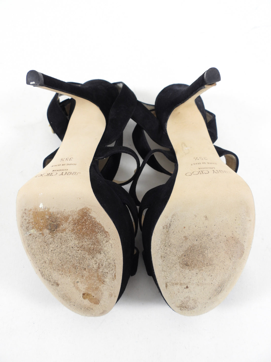 Jimmy Choo Black Suede Platform Sandals - 35.5