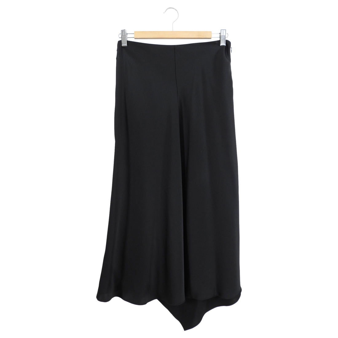 Jonathan Simkhai Black Satin Midi Skirt With High Slit - 4
