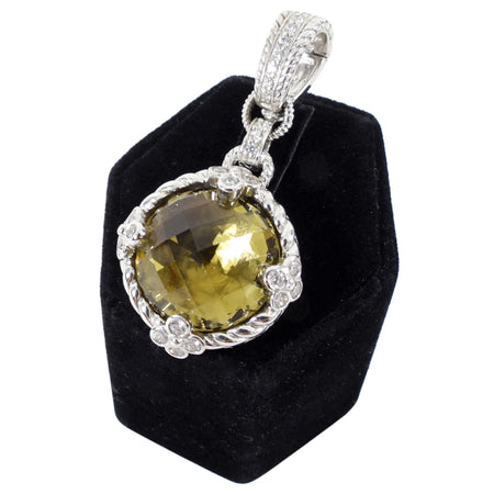 Judith Ripka Sterling Silver Cubic Citrine Pendant